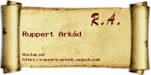 Ruppert Arkád névjegykártya